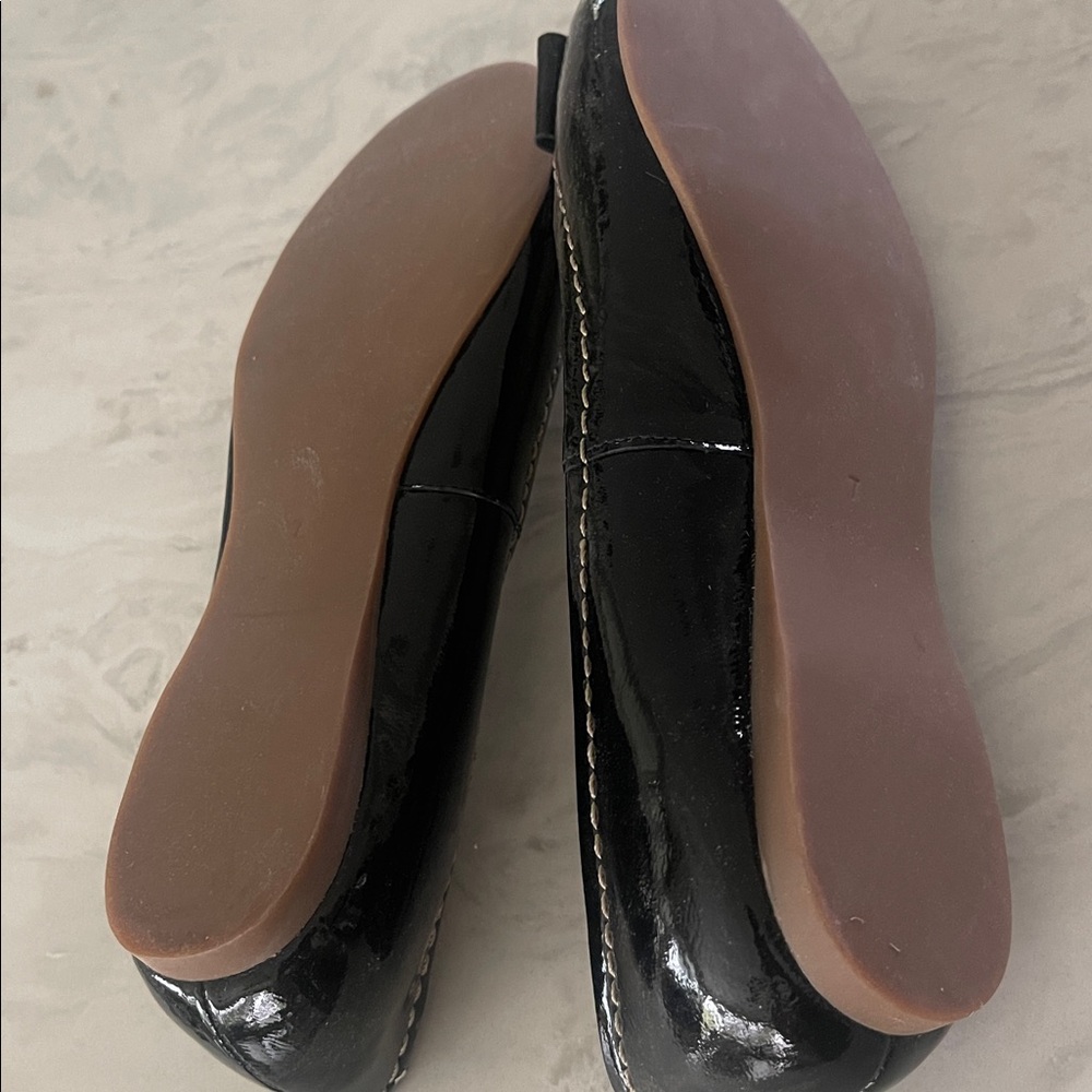 Martin + Osa black patent leather bow ballet flats size 7 - Picture 8 of 16
